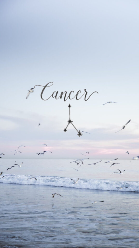 Cancer Zodiac Sign Aesthetic Water Constellation Phone Wallpaper