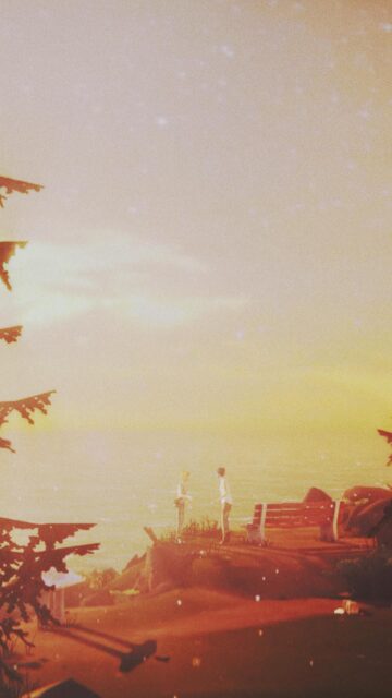 Life is Strange Chloe and Max Scenic Cliff Mobile Wallpaper