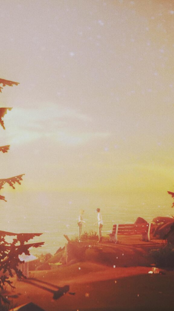 Life is Strange Chloe and Max Scenic Cliff Mobile Wallpaper
