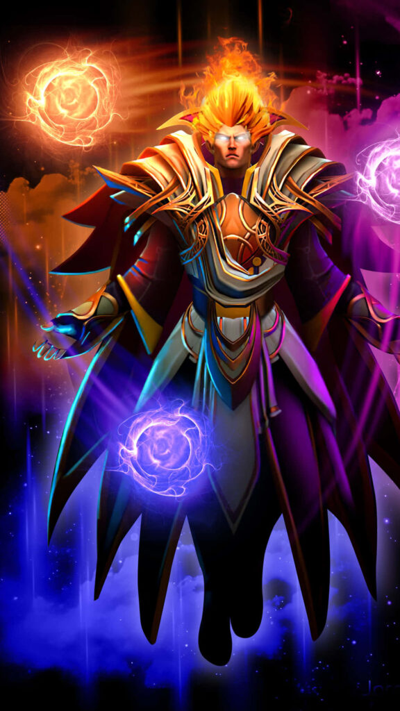 Invoker Dota 2 High Fantasy Magic Aura Mobile Wallpaper