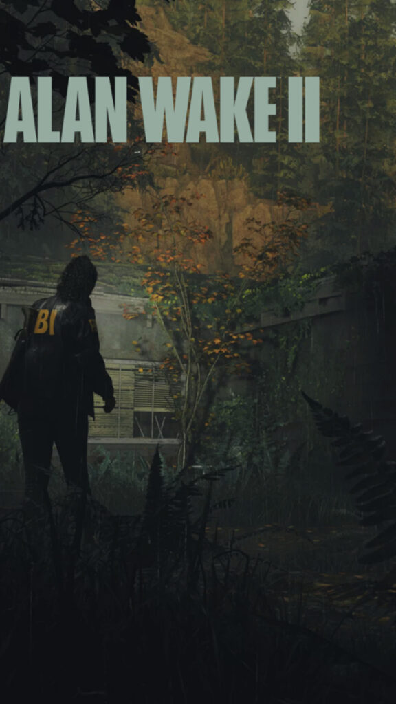 Saga Anderson in Dark Forest Alan Wake 2 Mobile Wallpaper