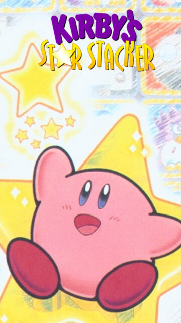 Kirby's Star Stacker Cute Pink Character Mobile Wallpaper