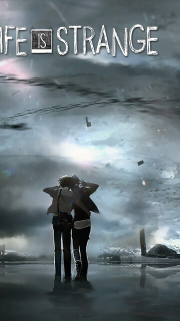 Life is Strange Characters Walking into Storm Mobile Wallpaper