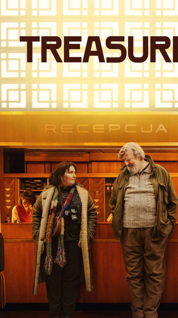 Stephen Fry and Lena Dunham in Treasury Mobile Wallpaper