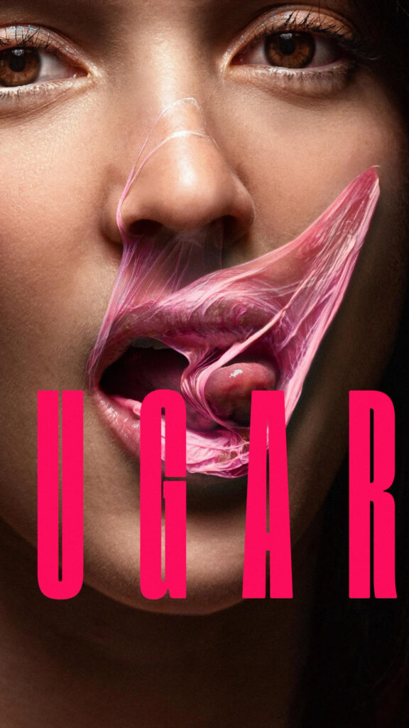 Close-up Pink Bubblegum Lips Artistic Phone Wallpaper