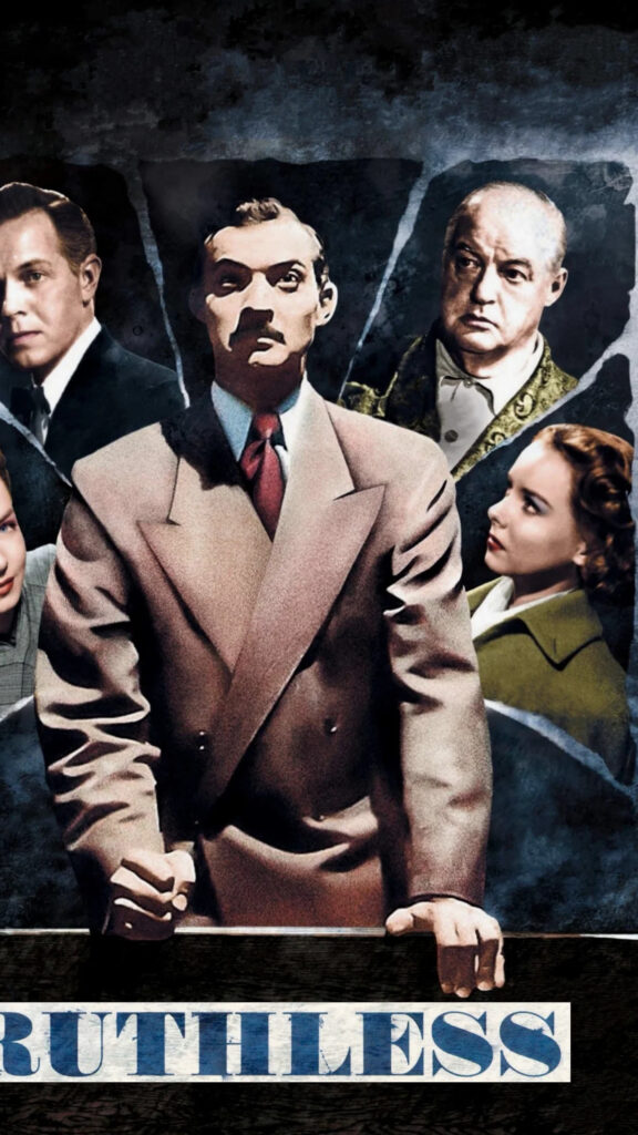 Vintage Noir Film Poster Ruthless 4K Mobile Wallpaper