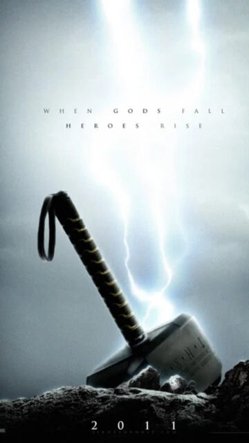 Marvel Thor Mjolnir Lightning Storm Phone Wallpaper