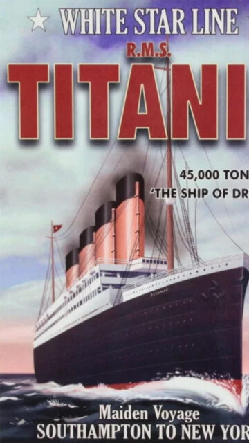 Vintage Titanic Poster Style Mobile Wallpaper