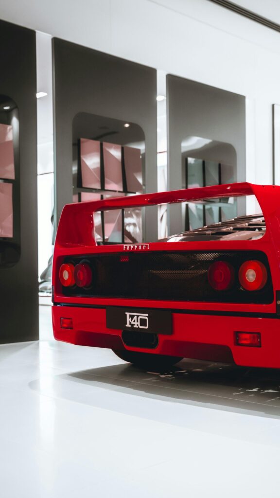 Stunning Red Ferrari F40 Rear View High Definition Mobile Wallpaper
