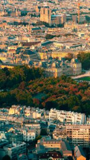Stunning Aerial View of Paris at Golden Hour Mobile Wallpaper