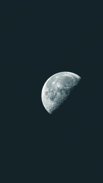 First Quarter Moon Phase Spiritual Energy 4K Phone Wallpaper