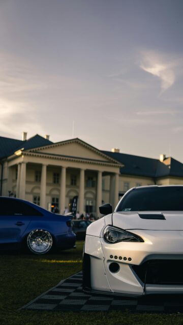 Stanced Widebody Subaru BRZ and Audi at Mansion Car Show Wallpaper