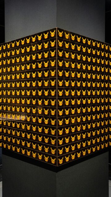 Pikachu Grid Pattern Dark Aesthetic Mobile Phone Wallpaper