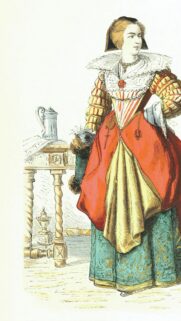 Renaissance Noblewoman Vintage Fashion Illustration Portrait Wallpaper