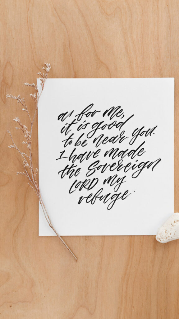 Psalm 73:28 Spiritual Affirmation and Divine Refuge Manifestation Wallpaper