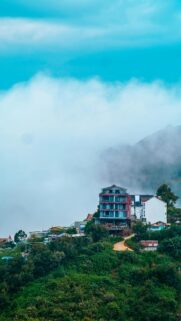 Misty Mountain Resort Retreat Above the Clouds Phone Wallpaper
