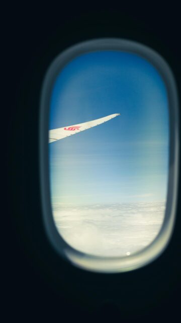 Air China Wing Above Clouds View High Definition Phone Wallpaper