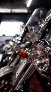 Classic Chrome Motorcycle Headlight Close-Up Phone Wallpaper