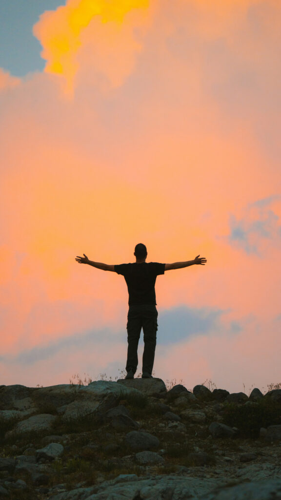 Manifestation Success Mindset: Empowered Silhouette and Open Energy Wallpaper