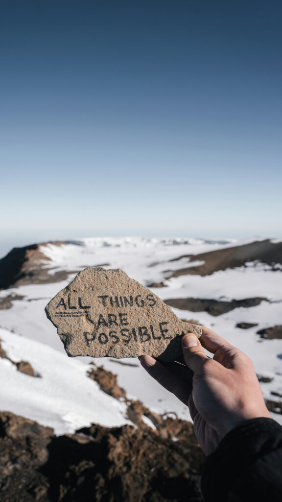 All Things Are Possible Mountain Peak Positive Affirmation Wallpaper