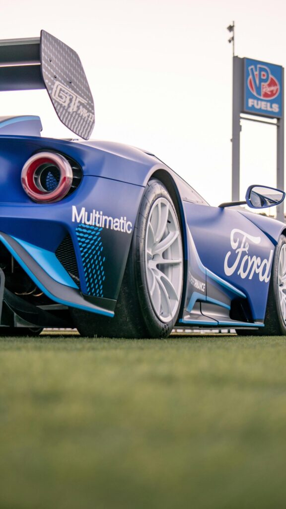 Ford GT Mk II Racing Sports Car Matte Blue High Quality Wallpaper