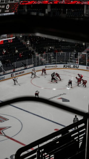 Professional Hockey Face-off at CSKA Arena Mobile Phone Wallpaper