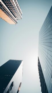Modern Urban Skyscraper Architecture Low Angle View Mobile Wallpaper