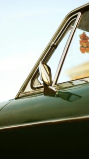 Vintage Green Classic Car Side Mirror Detail Mobile Wallpaper