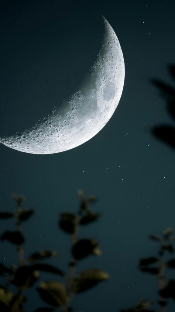 Waxing Crescent Moon Phase Aesthetic Spiritual Energy Wallpaper