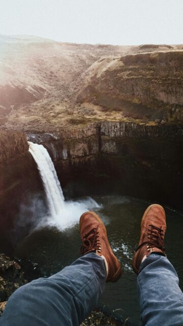Breathtaking Waterfall View from Above Mobile Phone Wallpaper