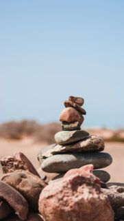 Zen Stone Stacking Meditation and Grounding Energy Aesthetic Wallpaper