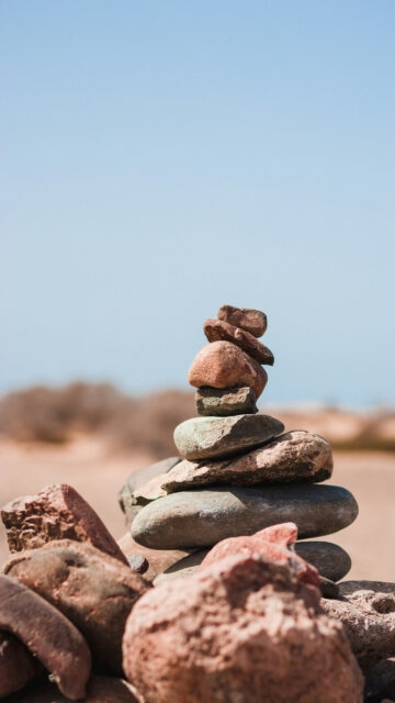 Zen Stone Stacking Meditation and Grounding Energy Aesthetic Wallpaper