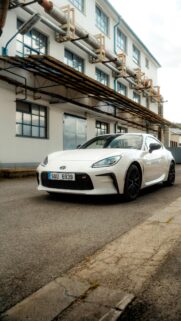 White Toyota GR86 JDM Sports Car Industrial Warehouse Wallpaper