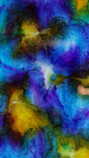 Abstract Blue and Gold Alcohol Ink Fluid Art Mobile Wallpaper