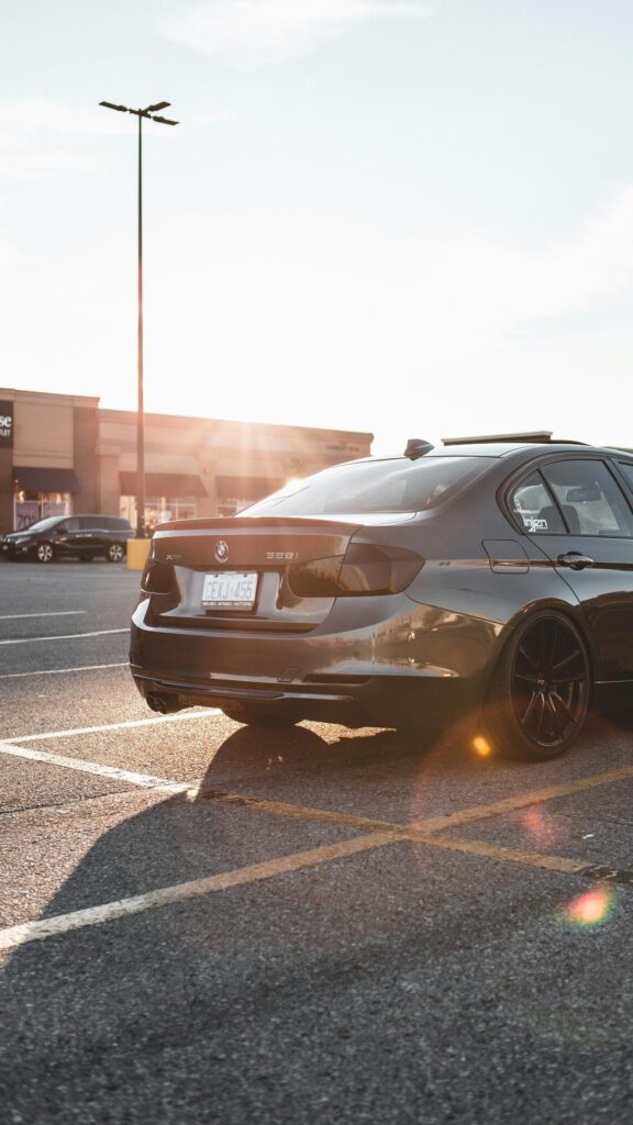 Stunning Modified BMW 328i Sedan Golden Hour Phone Wallpaper