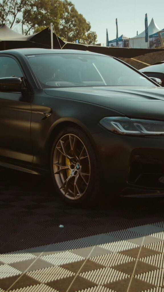 Matte Black BMW M5 Sports Sedan High Resolution Phone Wallpaper