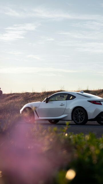 White Toyota GR86 JDM Sports Car at Sunset Mobile Wallpaper