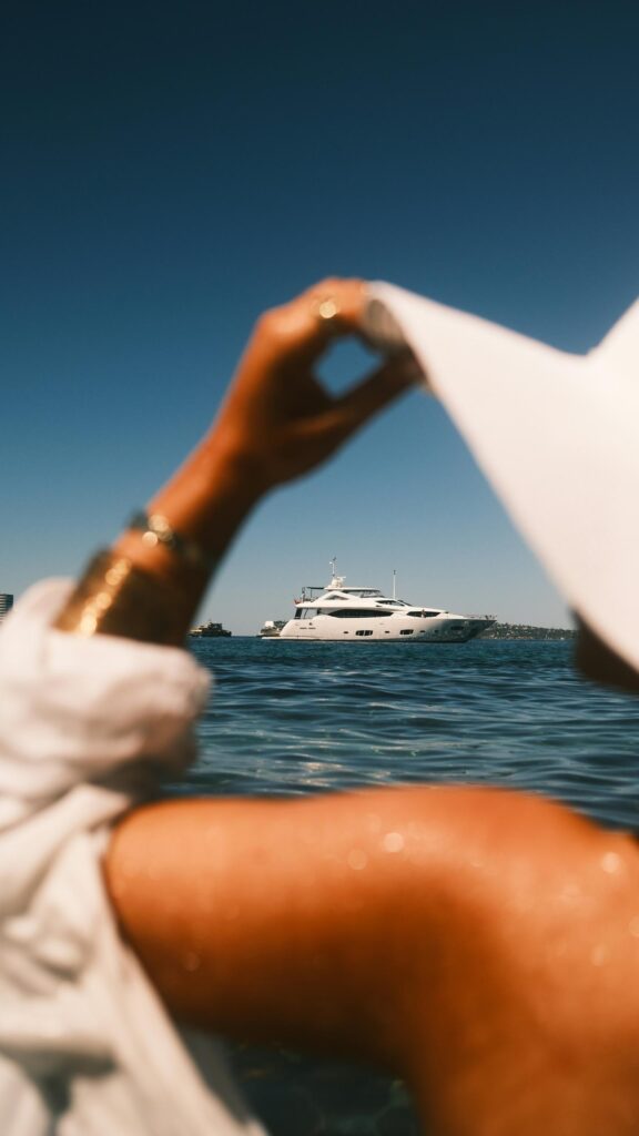 Luxury Yacht at Sea Summer Vacation Aesthetic Mobile Wallpaper