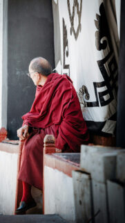 Monk in Contemplative Zen Meditation Spiritual Zen Aesthetic Wallpaper