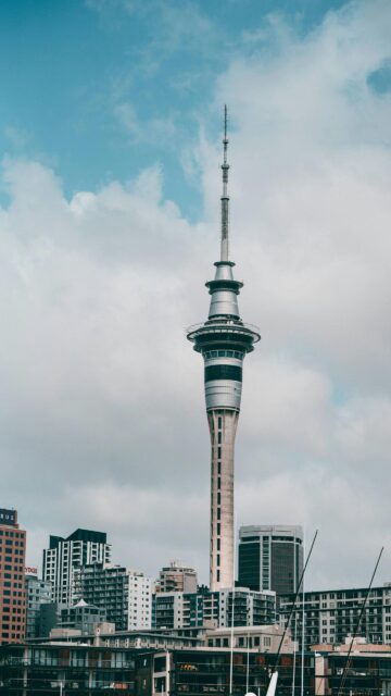 Iconic Auckland Sky Tower Urban Cityscape Phone Wallpaper