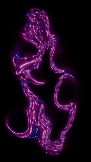 Abstract Neon Purple Fluid Light Trails 4K Mobile Wallpaper