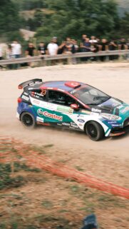 Castrol Ford Rally Car Racing on Dirt Track Phone Wallpaper