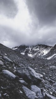 Dramatic Stormy Mountain Peaks and Rocky Alpine Scenery Phone Wallpaper