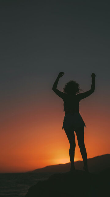 Sunset Silhouette Manifestation and High Vibrational Energy Wallpaper
