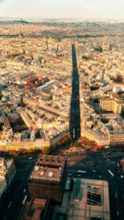 Aerial View of Paris Cityscape Golden Hour Sunset Smartphone Wallpaper