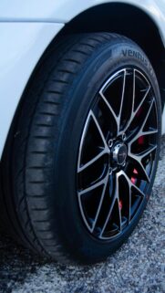 Custom Black Alloy Rim with Hankook Tire Close-up Mobile Wallpaper