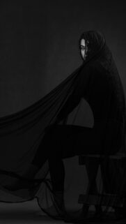 Mysterious Woman in Black Veil Portrait Mobile Wallpaper