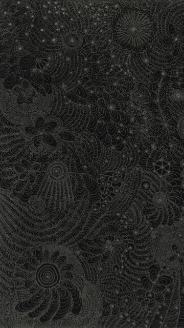 Abstract Floral Zentangle Pattern Dark Aesthetic Mobile Wallpaper
