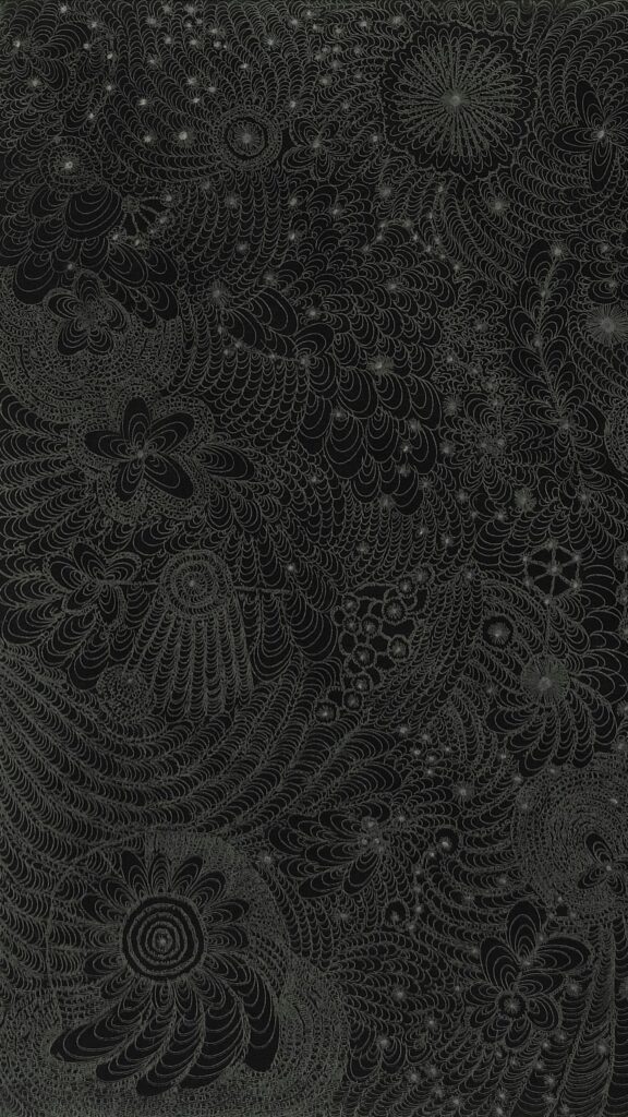 Abstract Floral Zentangle Pattern Dark Aesthetic Mobile Wallpaper