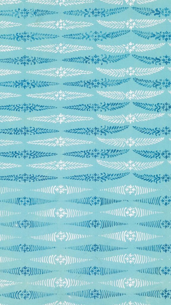 Minimalist Blue Floral Pattern Mobile Background Wallpaper
